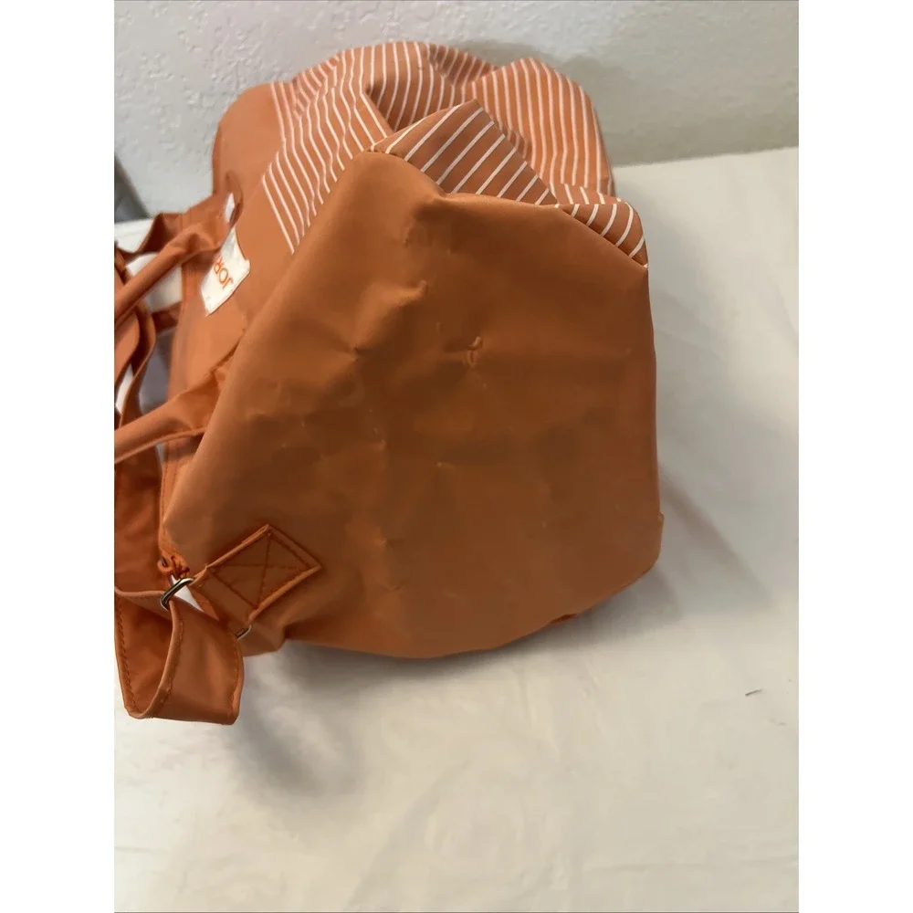 Vintage Jordache Duffel Bag Orange White Striped Retro 80s 90s ORIGINAL Zipper